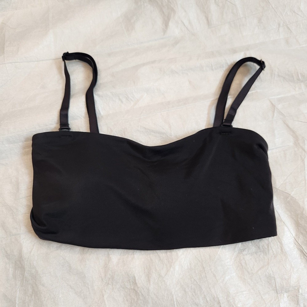 New True & Co True Body Convertible Bandeau Bra Black Seamless Wireless S Small